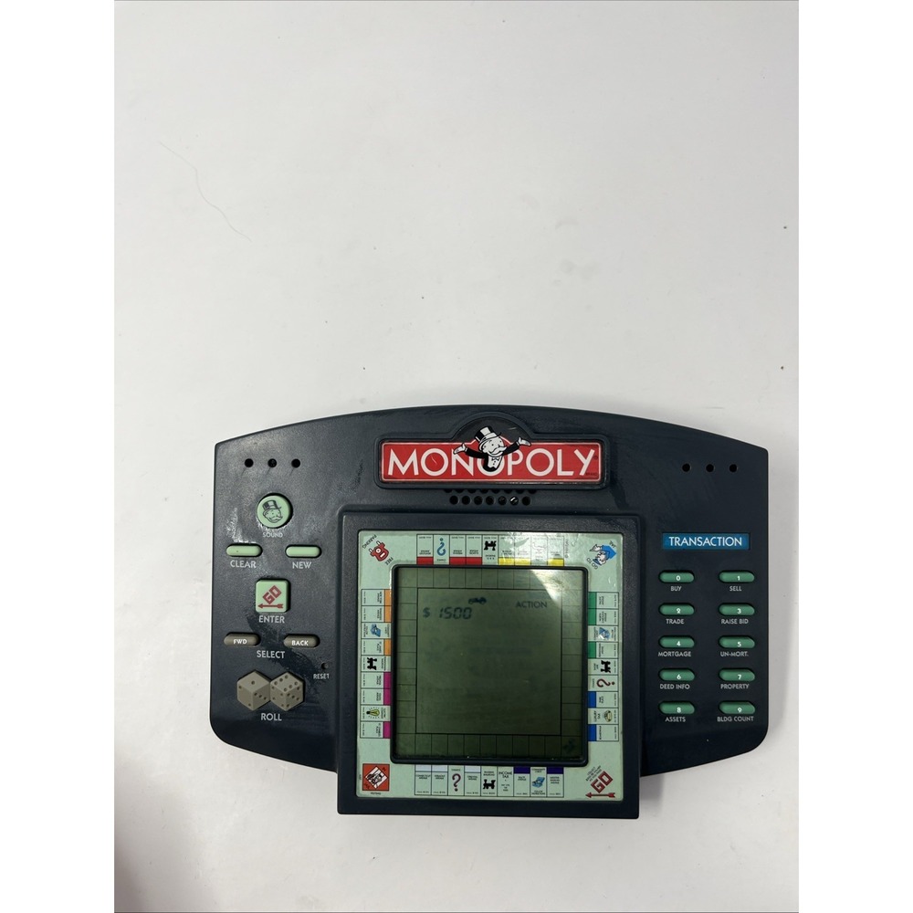 Vintage Monopoly Hand Held Tavel Electronic Game (Hasbro, 1997) Tested‎